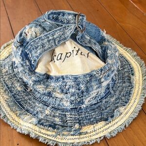 Kapital Blue Frayed Denim Hat